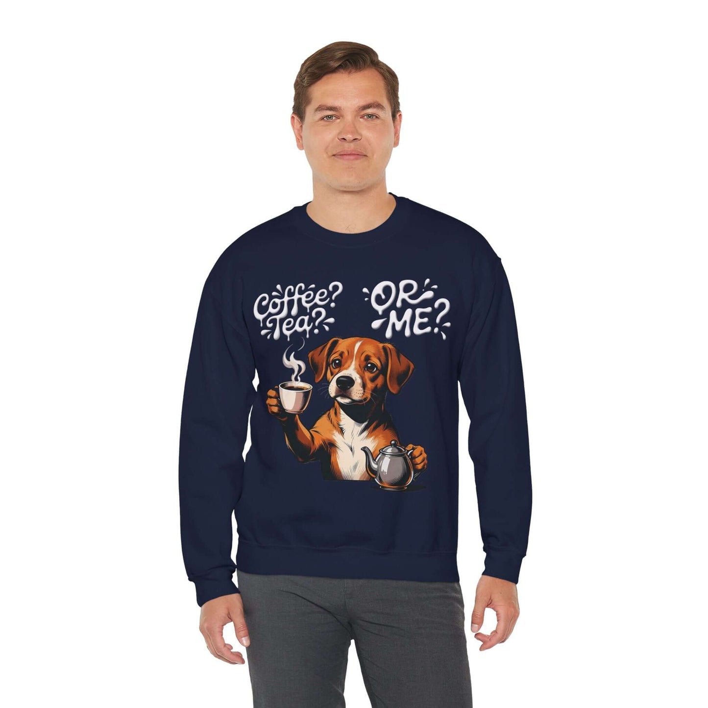 Coffee Tea Or Me - Dog Graphic Unisex Crewneck Sweatshirt