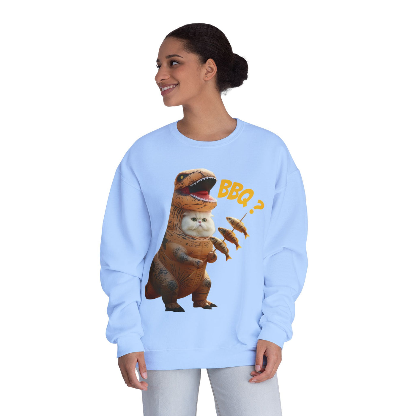 Tyrannosaurus Cat BBQ Unisex NuBlend® Crewneck Sweatshirt