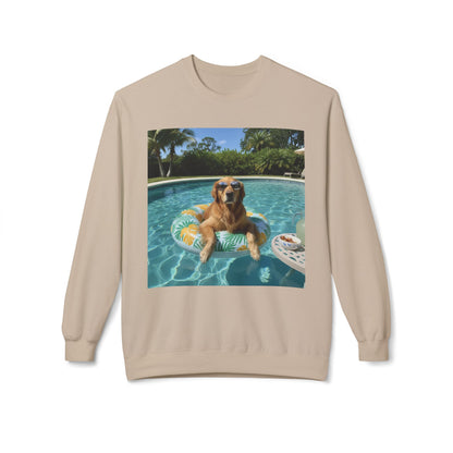 Swimming Pool Vibes Graphic Dog Unisex Crewneck Sweatshirt