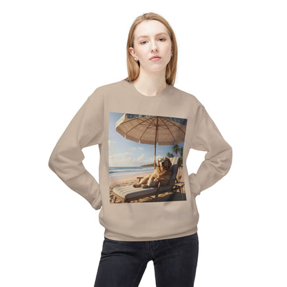 Beach Vibes Dog Graphic Unisex Crewneck Sweatshirt