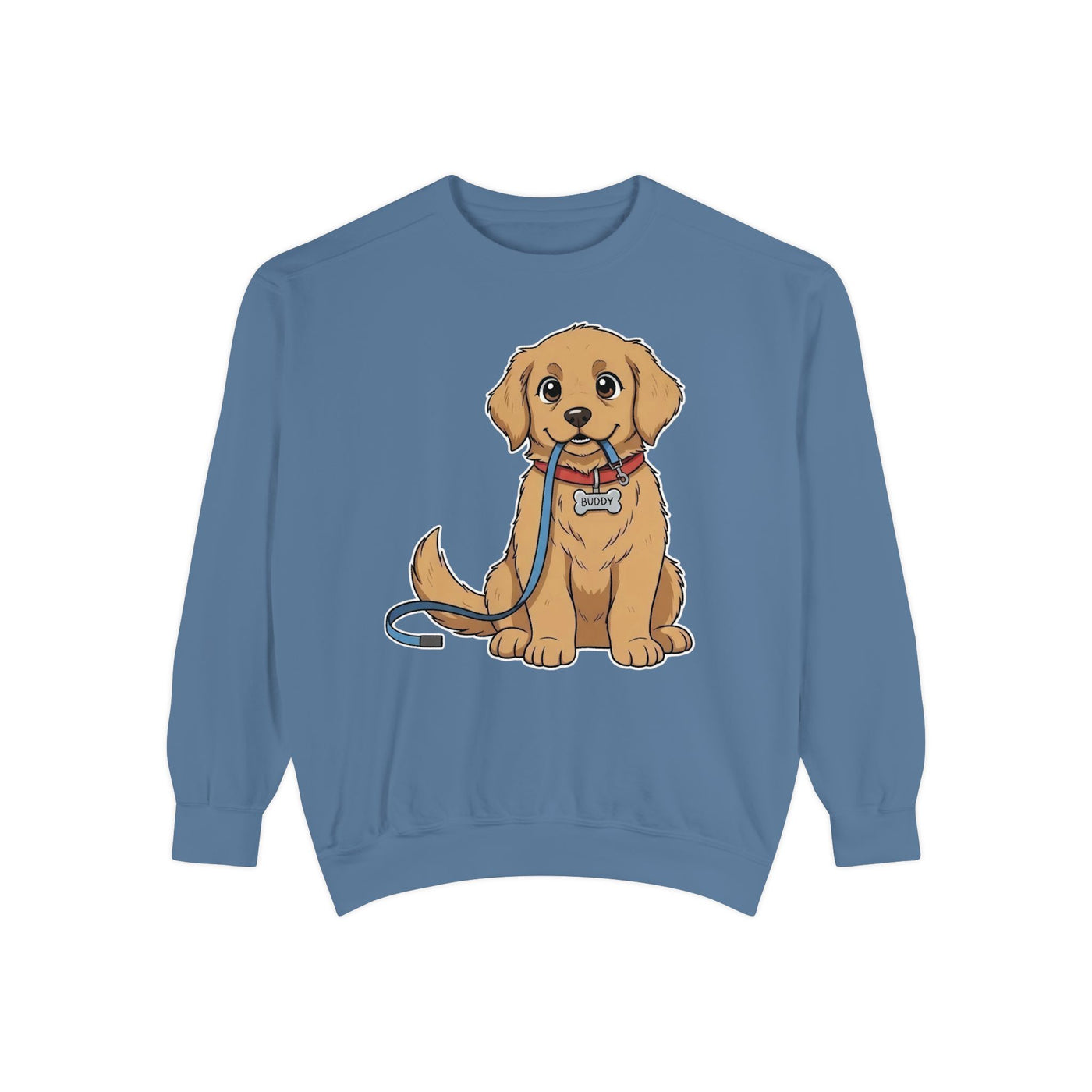 Cute Dog Walk Time style 2 Cozy Graphic Unisex Crewneck Sweatshirt