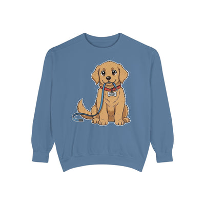 Cute Dog Walk Time style 2 Cozy Graphic Unisex Crewneck Sweatshirt