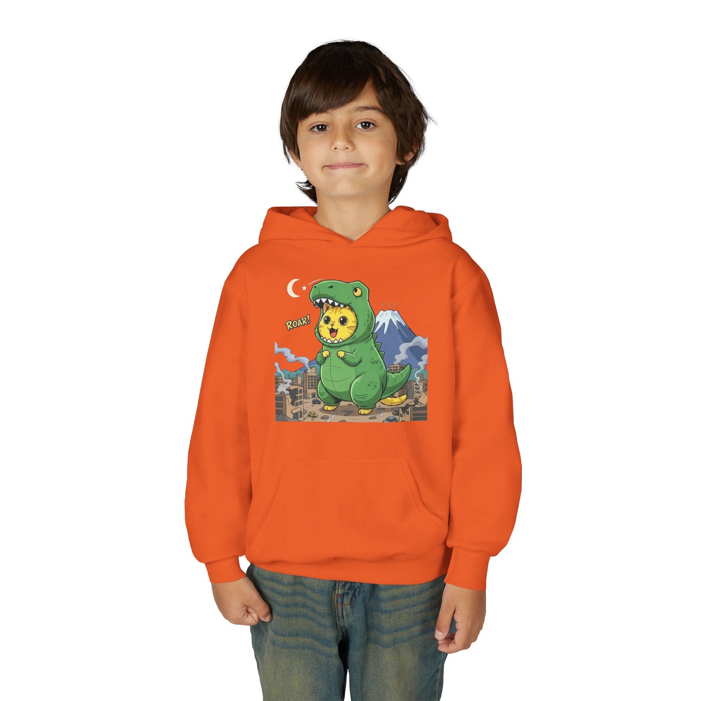 Cat cosplay Godzilla Unisex Kids Hoodie style 1