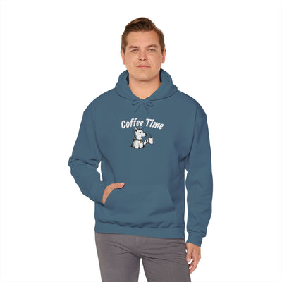 Coffee Time Dog Embroidered style 1 Unisex Pullover Hoodie