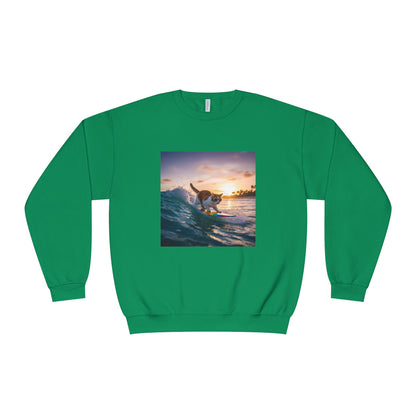 Surfing Cat Unisex NuBlend Crewneck Sweatshirt style 2