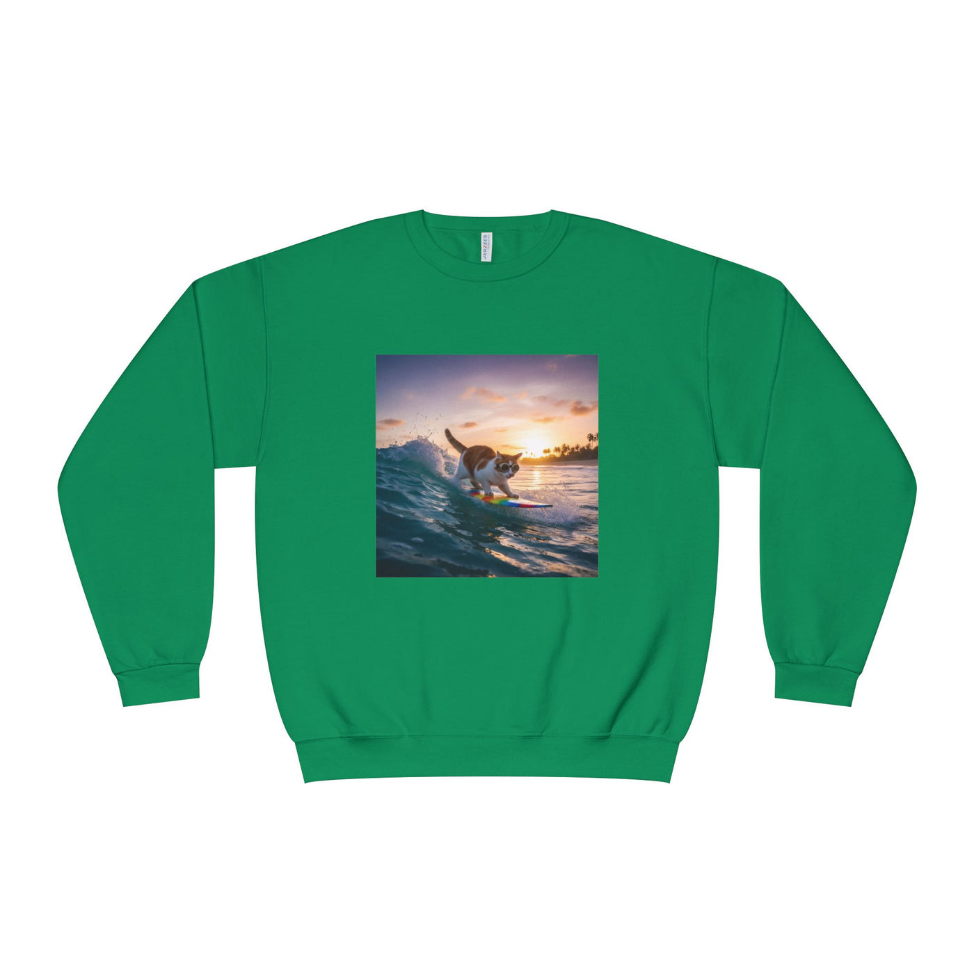 Surfing Cat style 2 Unisex NuBlend® Crewneck Sweatshirt