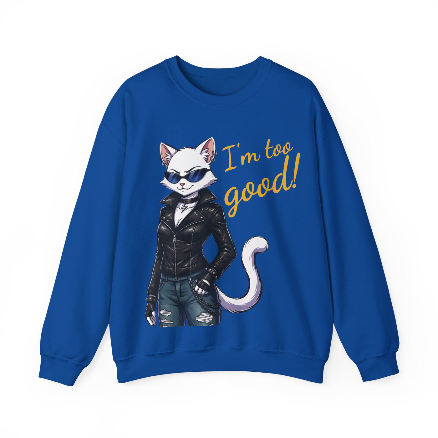 Cool Cat style 3 Unisex Crewneck Sweatshirt | Cozy Gift for Cat Lovers, Casual Wear, Unique Graphic Sweatshirt, Birthday Gift, Everyday Style