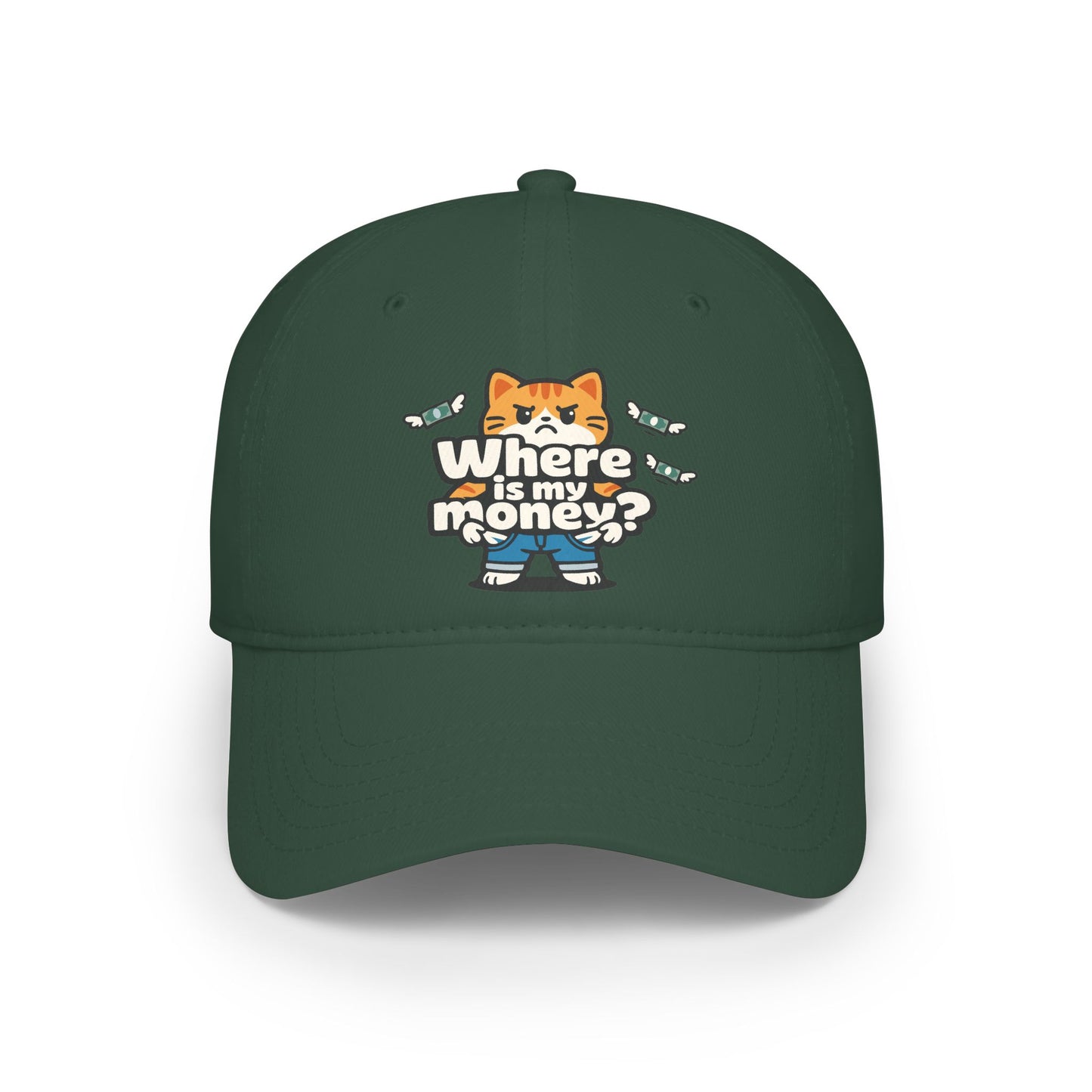 Where is my money Cute Cat Low Profile Cap Hat