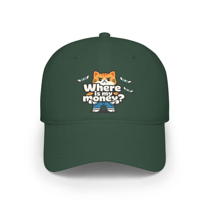 Where is my money Cute Cat Low Profile Cap Hat