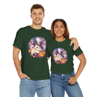 Halloween cute kitten anime style 1 Unisex Tee - Cute Cat T-Shirt for Pet Lovers, Cat Owners, Sports Enthusiasts, Gifts for Animal Lovers, Casual Everyday Wear