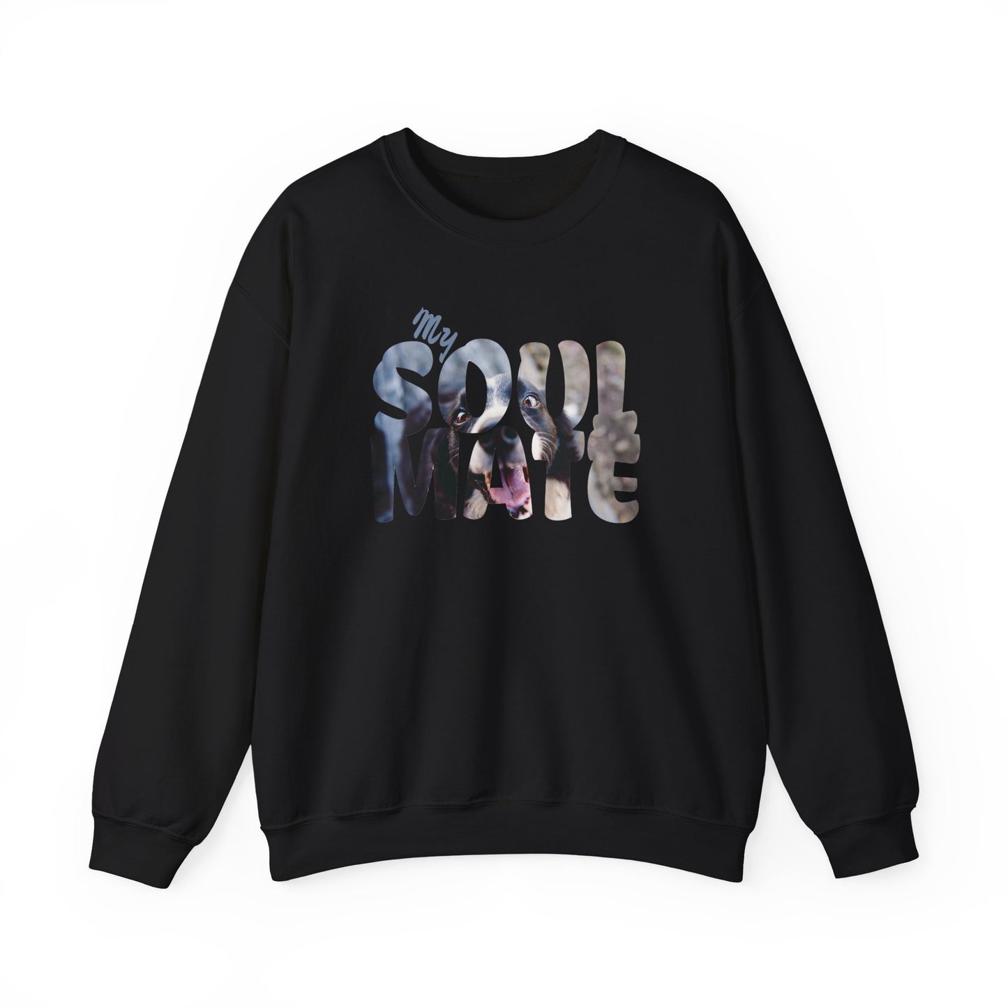 Dog My Soulmate Unisex Crewneck Sweatshirt featuring floral design and soft, comfortable fabric