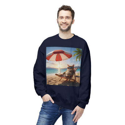 Beach Vibes Cat Crewneck Sweatshirt