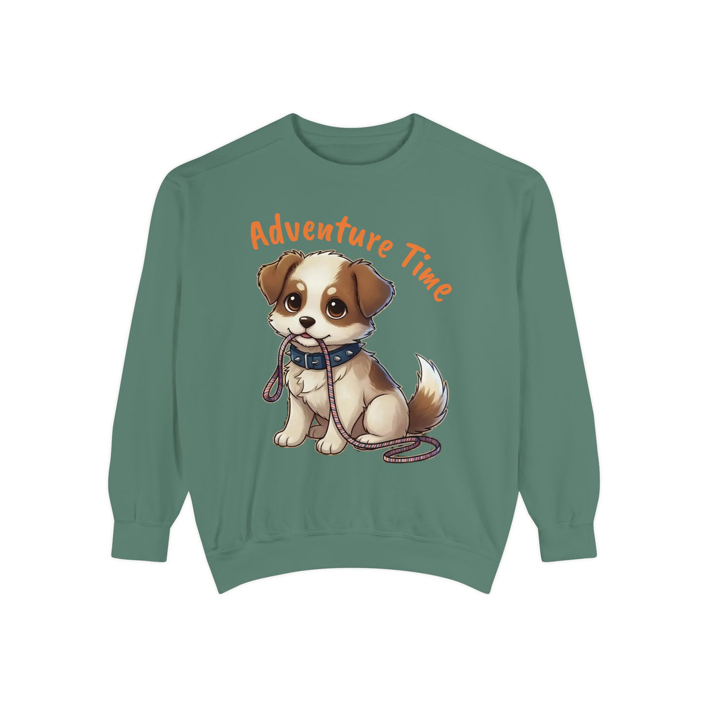Cute Dog Walk Time style 4 Cozy Graphic Unisex Crewneck Sweatshirt
