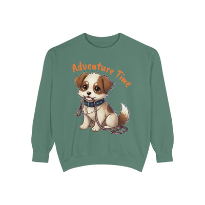 Cute Dog Walk Time style 4 Cozy Graphic Unisex Crewneck Sweatshirt
