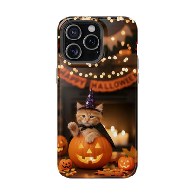 Halloween cute kitten photo style 4 Magnetic Phone Case, Cat Lover Gift, Impact-Resistant iPhone Case, Funny Pet Accessory, Unique Animal Design