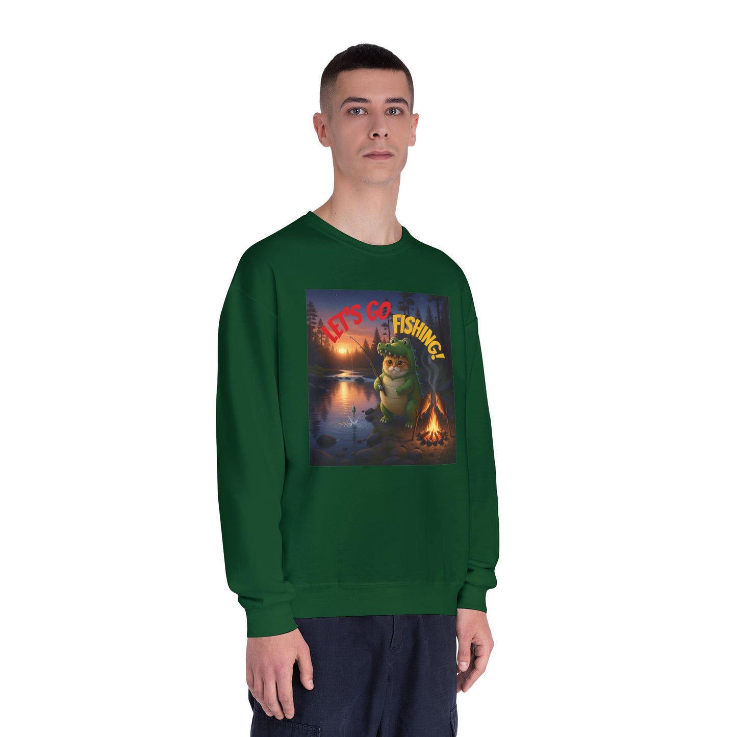 Crocodile Cat Fishing Unisex NuBlend Sweatshirt style 2