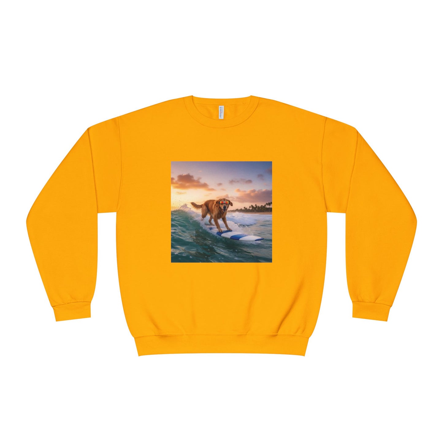 Surfing Dog Graphic Unisex NuBlend Crewneck Sweatshirt style 1