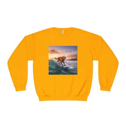 Surfing Dog Graphic Unisex NuBlend Crewneck Sweatshirt style 1