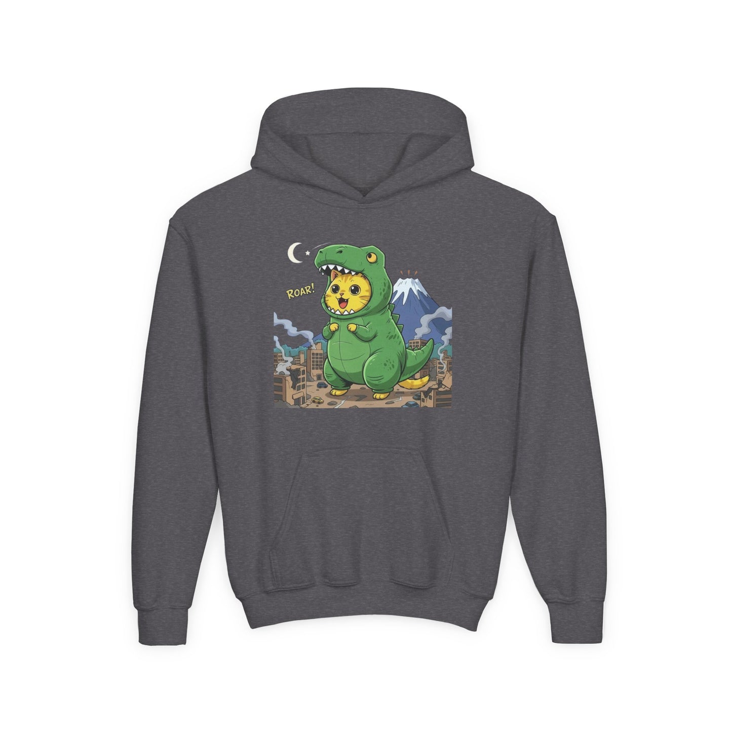 Cat cosplay Godzilla Unisex Kids Hoodie style 1