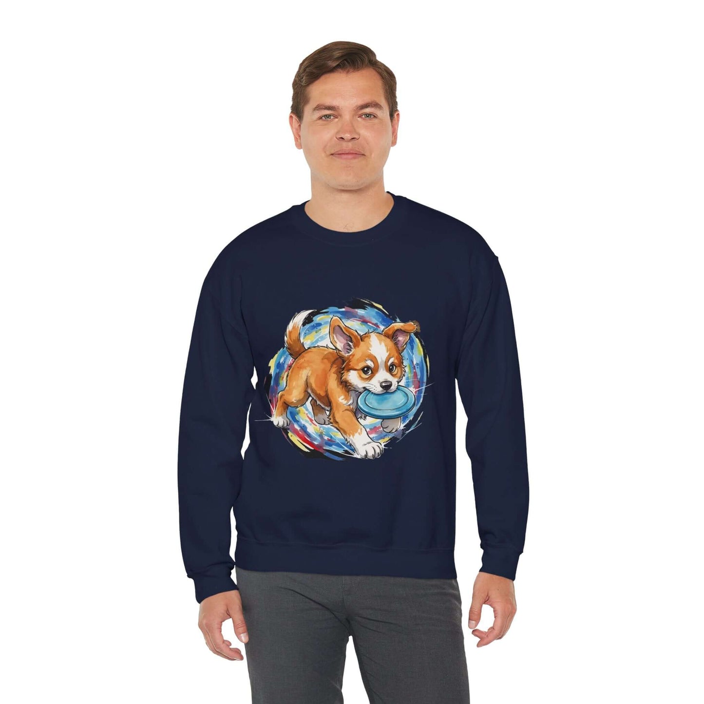 Watercolor Dog painting Unisex Crewneck Sweatshirt style 4