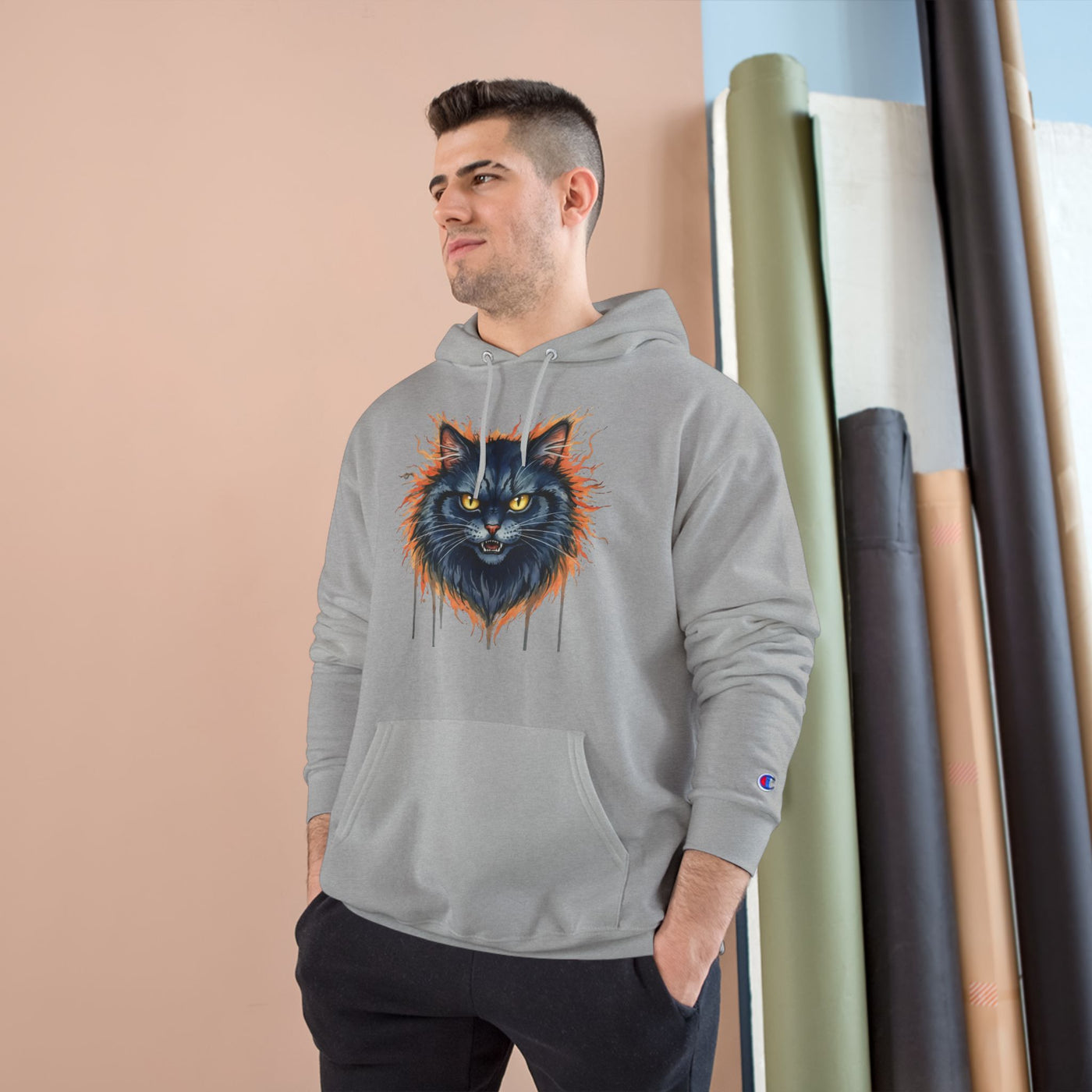 Mad Cat style 2 Men and Women Champion Hoodie