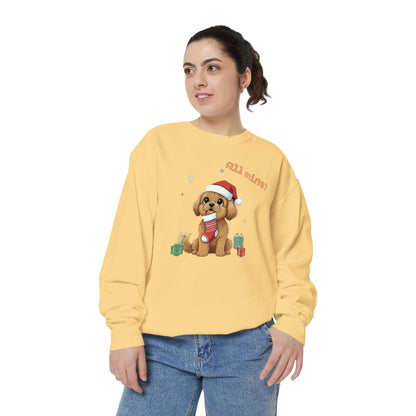 Puppy wait for Christmas presents Unisex Crewneck Sweatshirt style 8