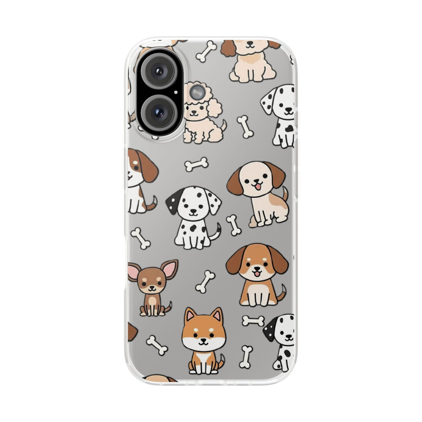 Funny Cute Dog Pattern iPhone 15 / 16 / 17 series Flexi Case