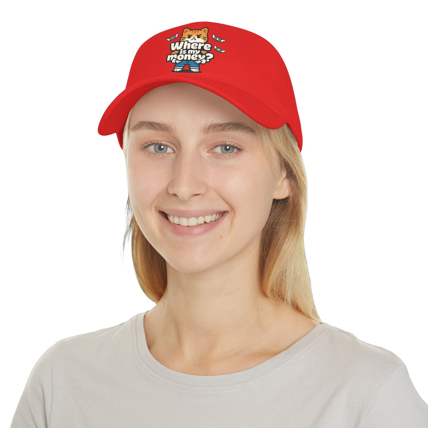 Where is my money Cute Cat Low Profile Cap Hat