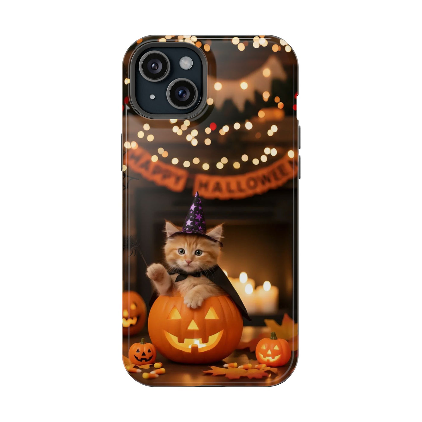 Halloween cute kitten photo style 4 Magnetic Phone Case, Cat Lover Gift, Impact-Resistant iPhone Case, Funny Pet Accessory, Unique Animal Design