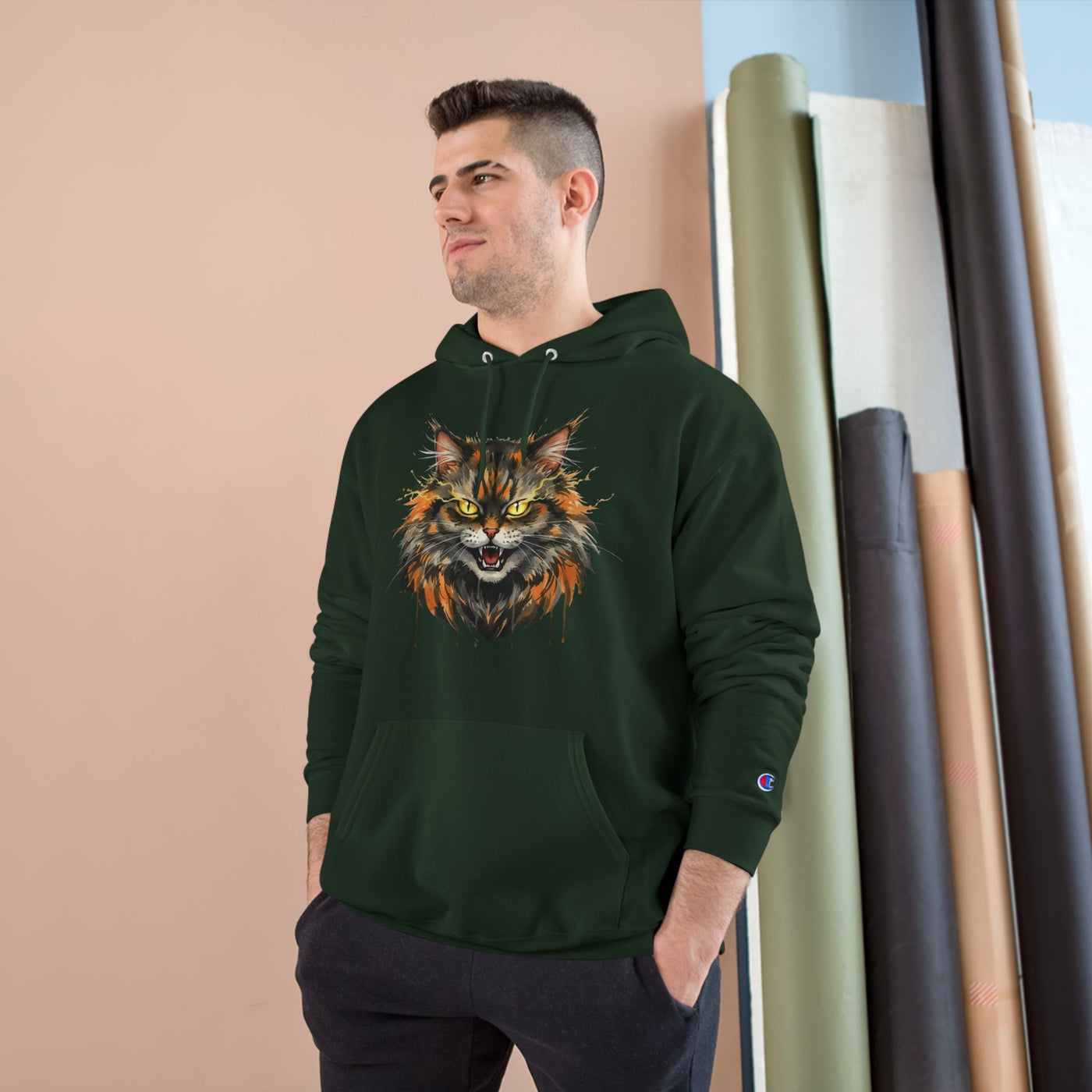 Mad Cat style 1 Men and Women Champion Hoodie