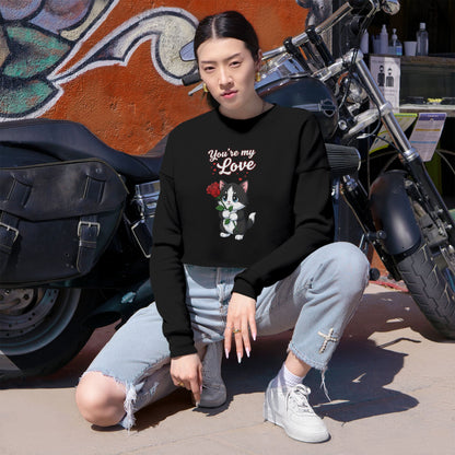 Cropped Cat Lover Women Sweatshirt - You're My Love style 1