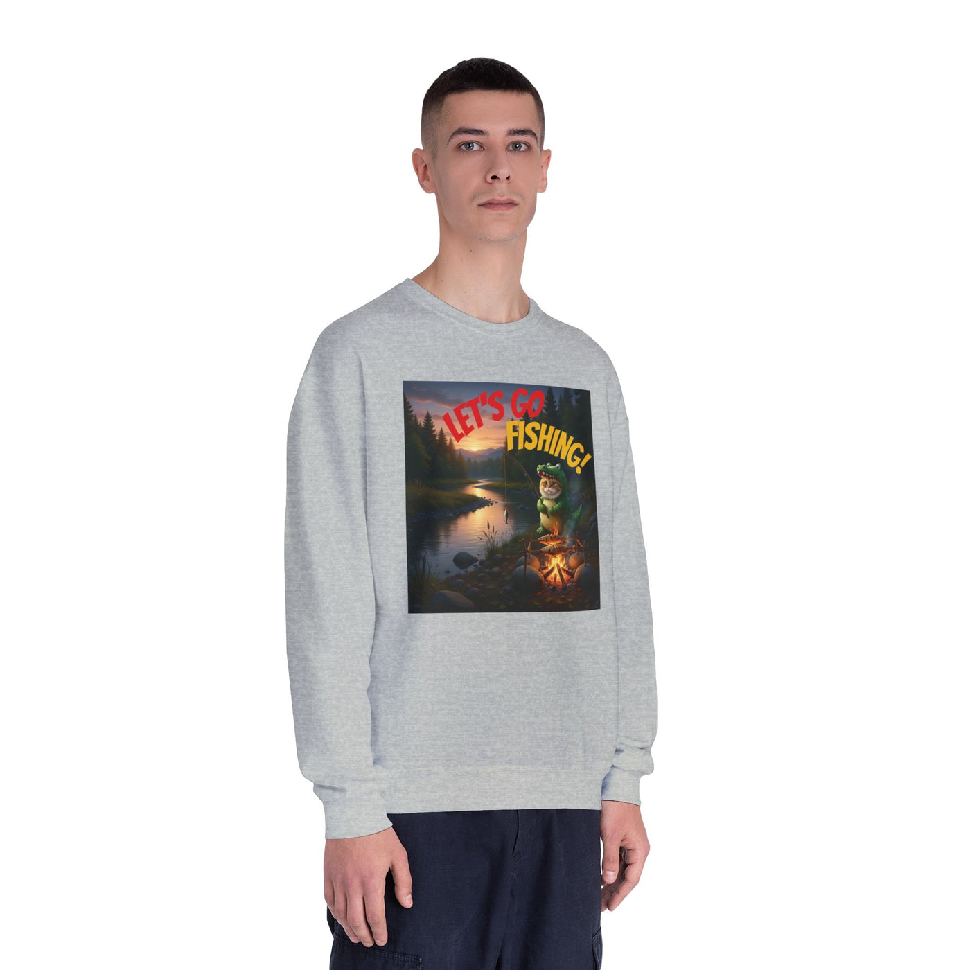 Crocodile Cat Fishing style 1 Unisex NuBlend® Crewneck Sweatshirt