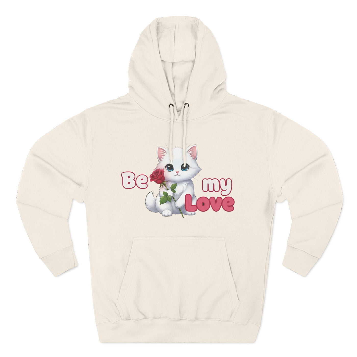 Cat Be My Love Fleece Hoodie for Cozy Comfort