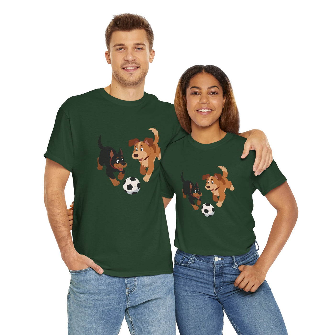 Playful Puppy Soccer Unisex Tee - Cute Dog T-Shirt for Pet Lovers, Dog Owners, Sports Enthusiasts, Gifts for Animal Lovers, Casual Everyday Wear