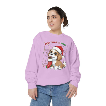 Puppy wait for Christmas presents Unisex Crewneck Sweatshirt style 5