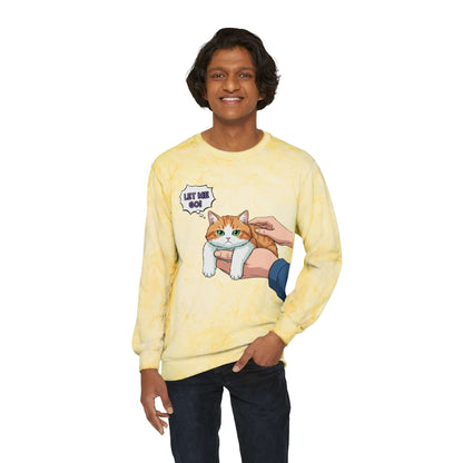 Let Me Go Cat Cozy Crewneck Sweatshirt Tie-Dye style 2