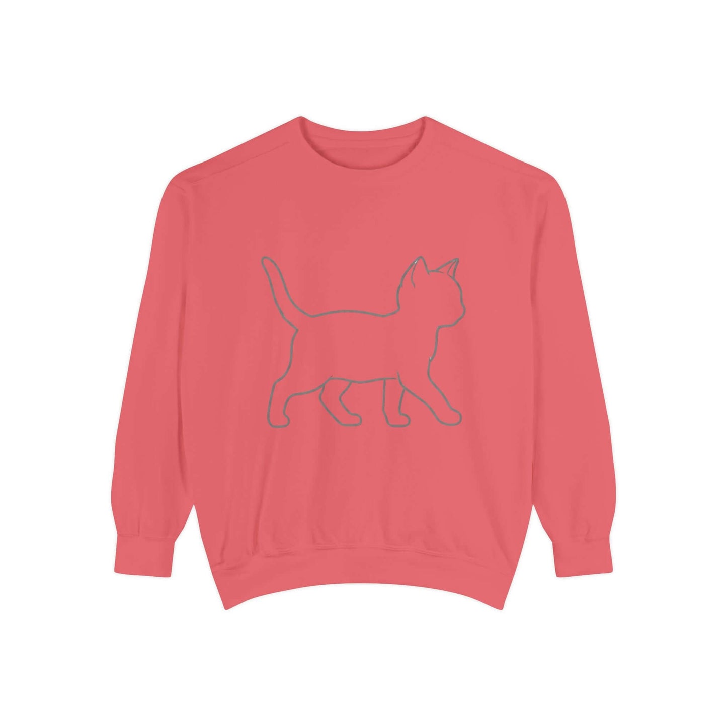 Walking Cat Shadow Cozy Graphic Unisex Crewneck Sweatshirt style 2