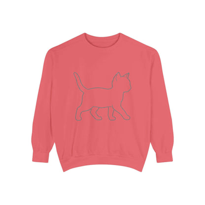 Walking Cat Shadow Cozy Graphic Unisex Crewneck Sweatshirt style 2