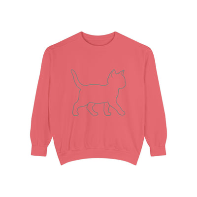 Walking Cat Shadow style 2 Cozy Graphic Unisex Crewneck Sweatshirt
