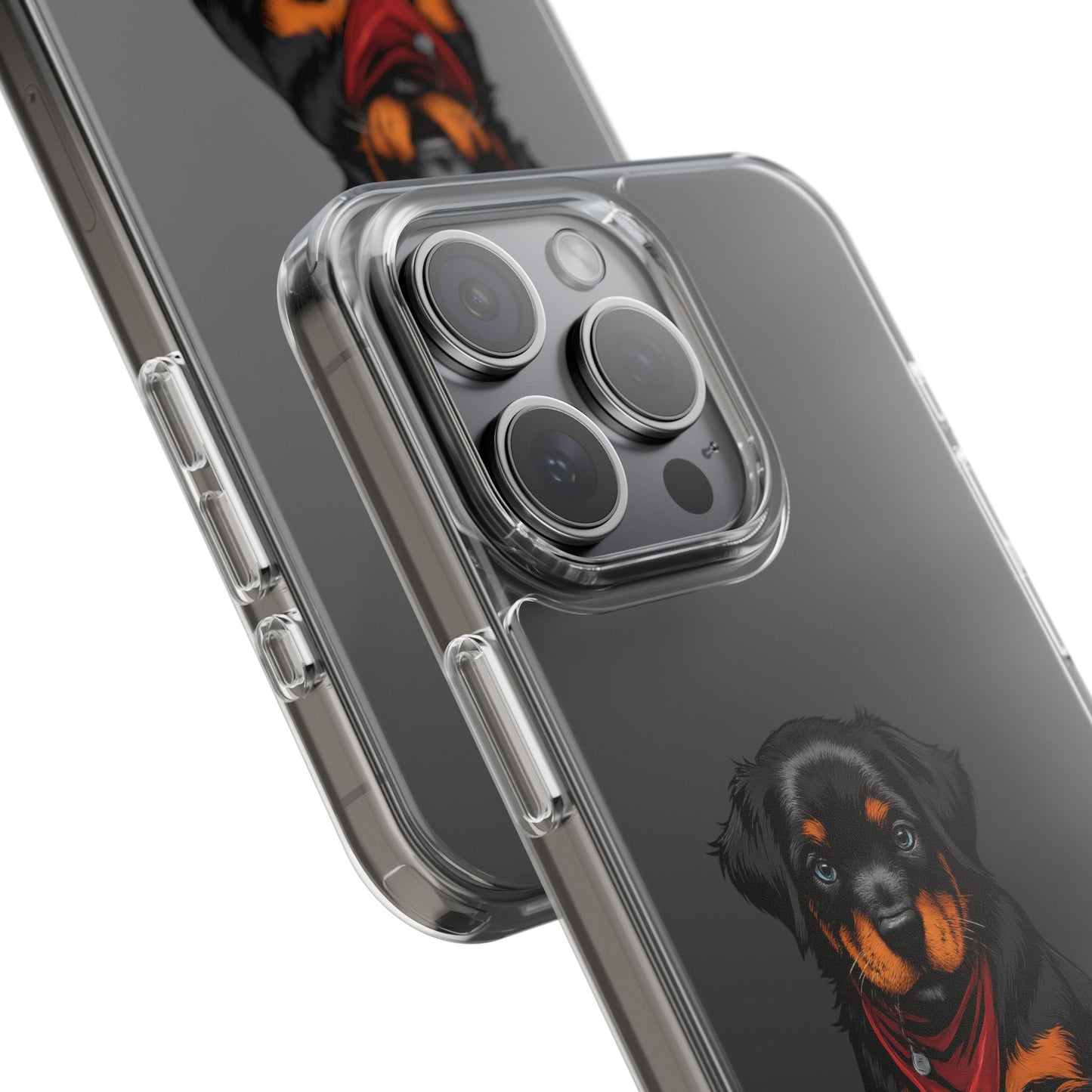 Rottweiler Dog Clear Phone Case, Impact-Resistant Phone Case, Dog Lover Gift, Pet Artwork, Cute Dog Accessory