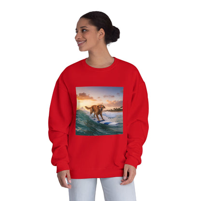 Surfing Dog Graphic Unisex NuBlend Crewneck Sweatshirt style 1