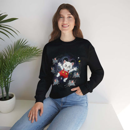 Watercolor Cat painting Unisex Crewneck Sweatshirt style 2