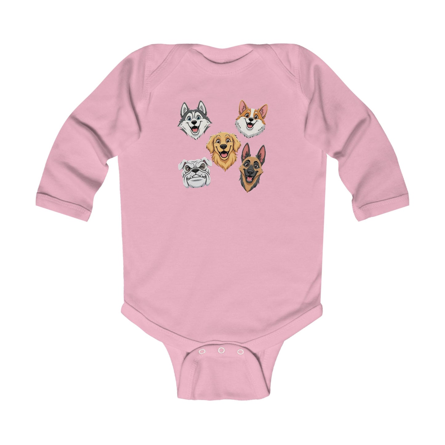 Adorable Dog Faces Infant Bodysuit Newborn Baby Shower Gift