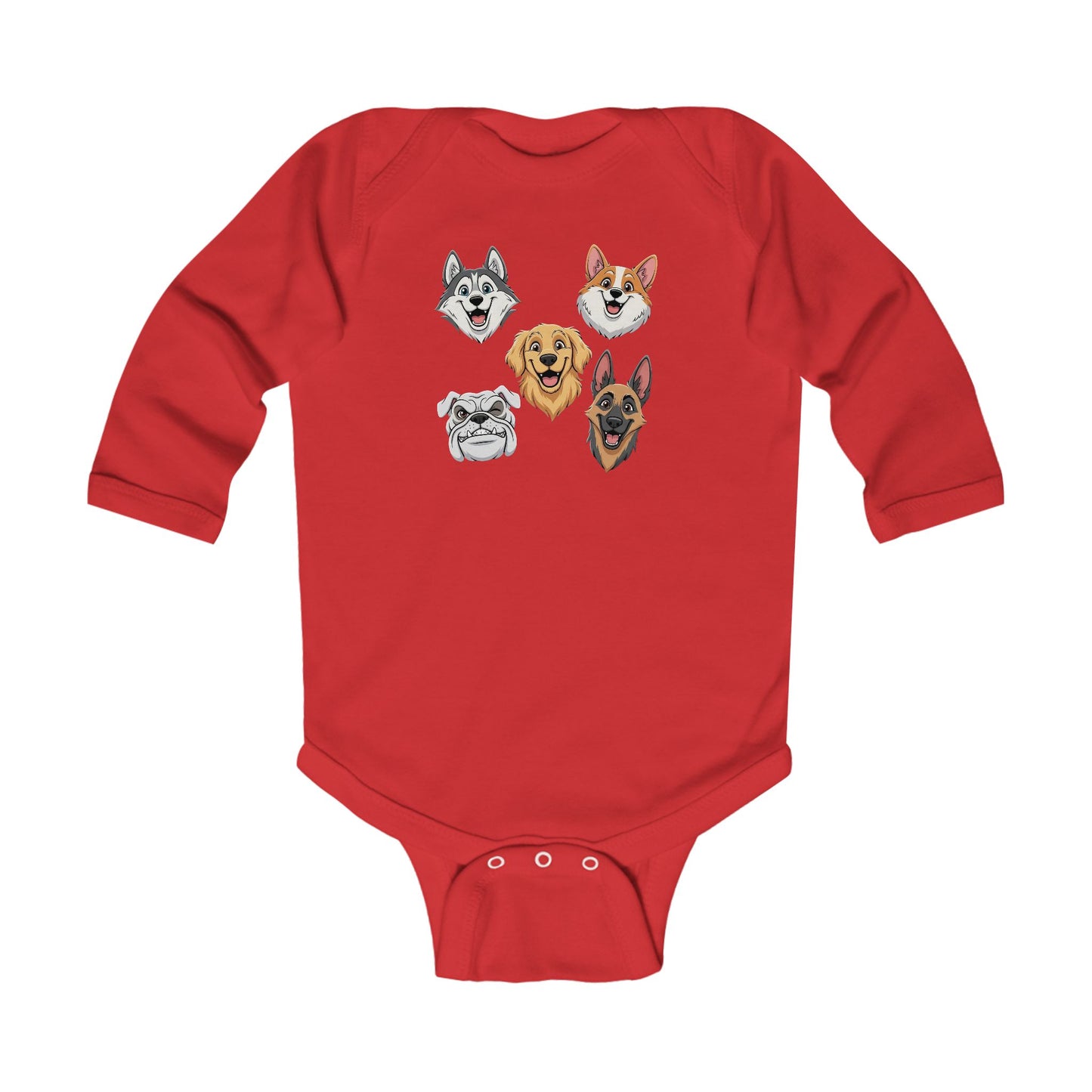 Adorable Dog Faces Infant Bodysuit Newborn Baby Shower Gift