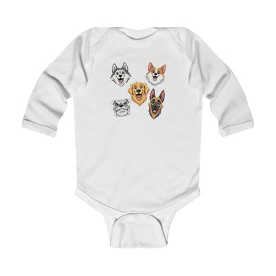 Cute Dog Faces Infant Bodysuit, Baby Shower Gift, Newborn Outfit, Adorable Pet Lover Apparel, Trendy Infant Wear, Cute Baby Clothes