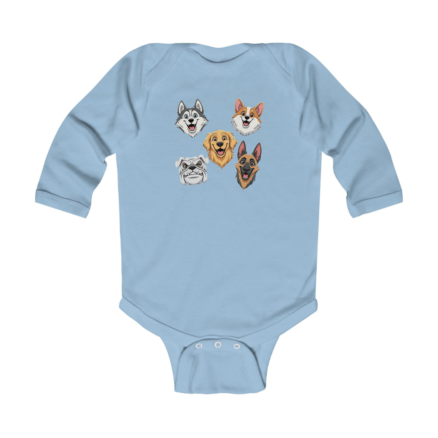 Cute Dog Faces Infant Bodysuit, Baby Shower Gift, Newborn Outfit, Adorable Pet Lover Apparel, Trendy Infant Wear, Cute Baby Clothes