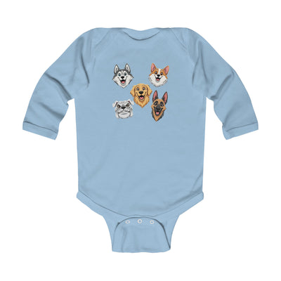 Cute Dog Faces Infant Bodysuit, Baby Shower Gift, Newborn Outfit, Adorable Pet Lover Apparel, Trendy Infant Wear, Cute Baby Clothes