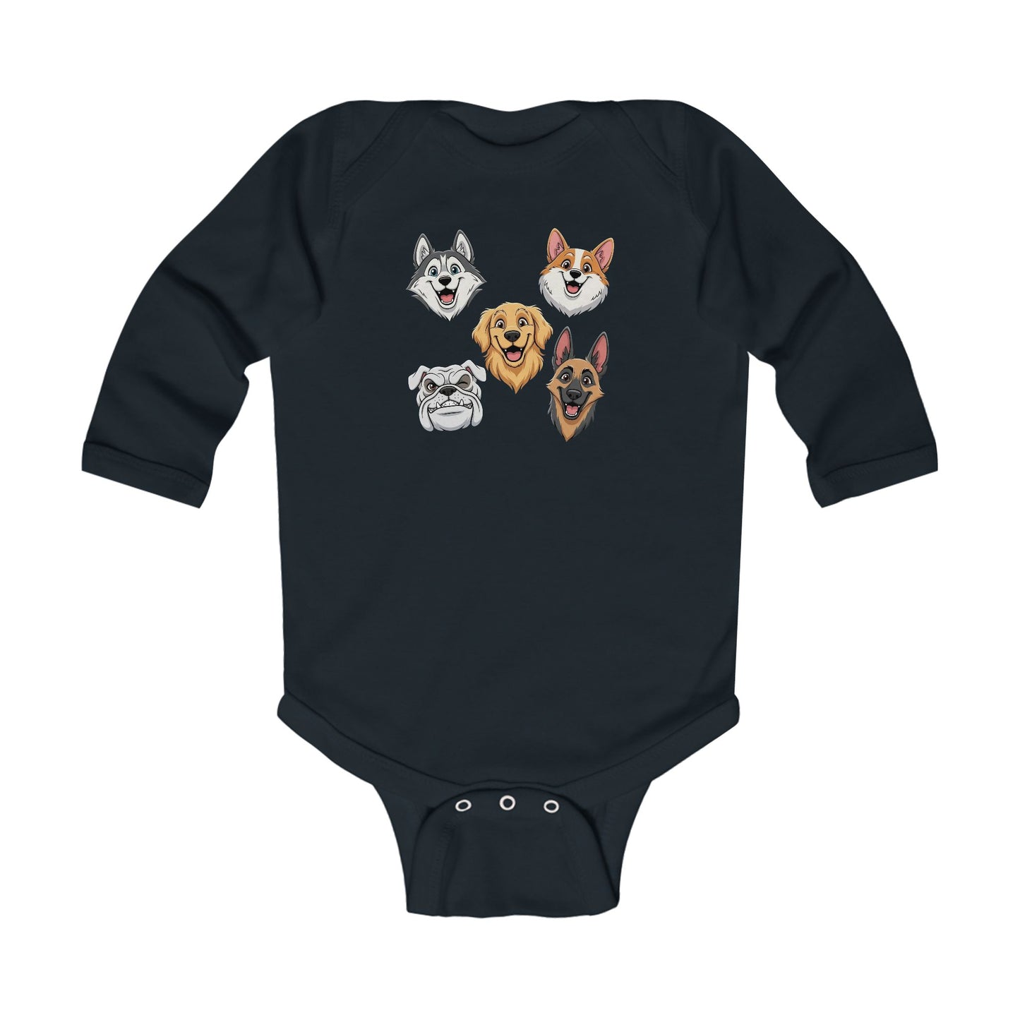 Adorable Dog Faces Infant Bodysuit Newborn Baby Shower Gift