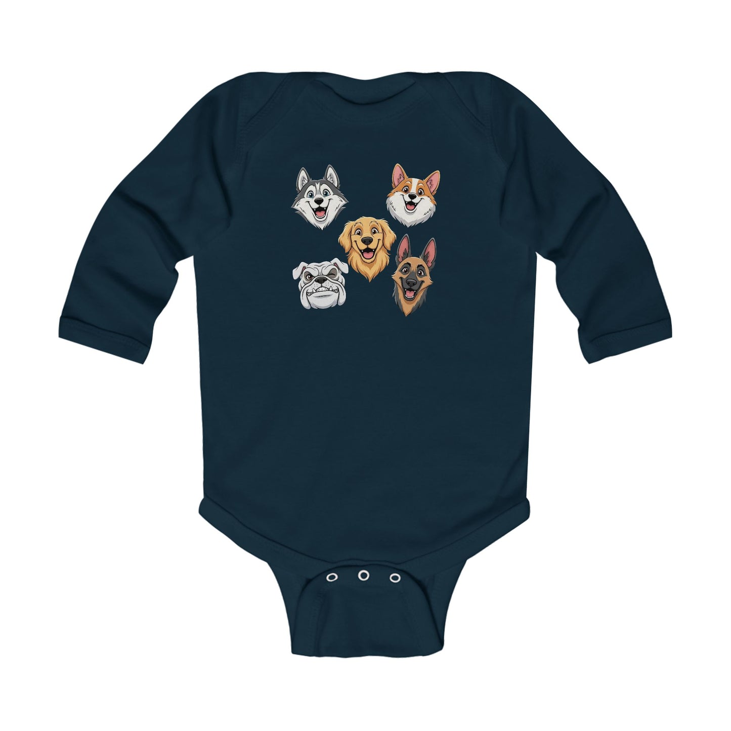 Adorable Dog Faces Infant Bodysuit Newborn Baby Shower Gift