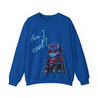 Cool Cat style 2 Unisex Crewneck Sweatshirt | Cozy Gift for Cat Lovers, Casual Wear, Unique Graphic Sweatshirt, Birthday Gift, Everyday Style